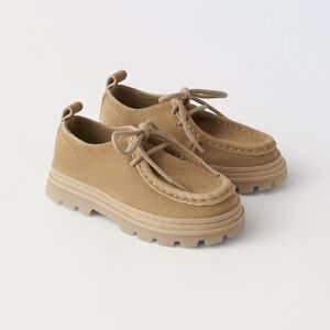 ZARA LEATHER LACE-UP SHOES